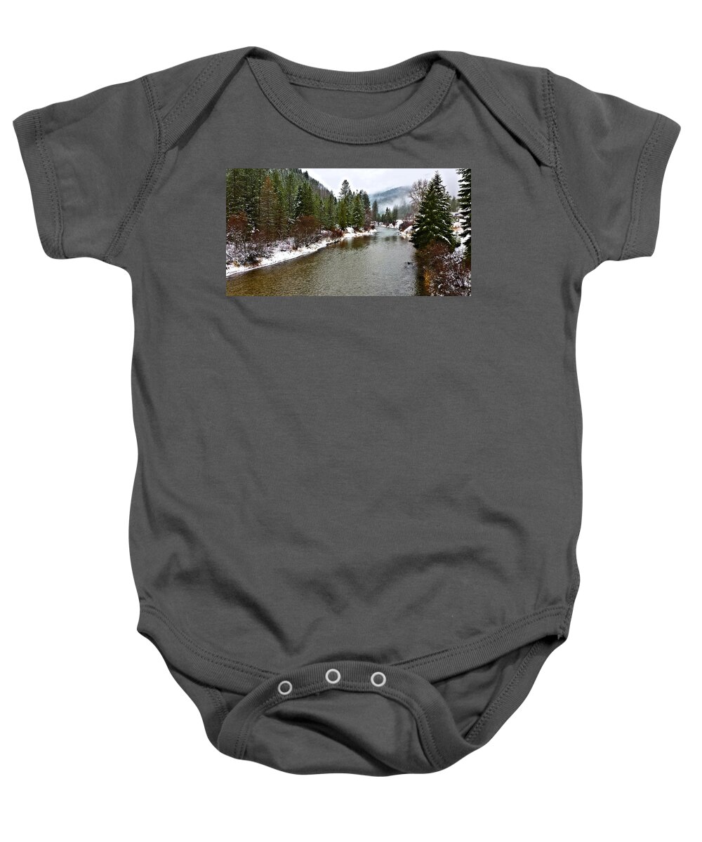 Montana Baby Onesie featuring the photograph Montana Winter by Susan Kinney