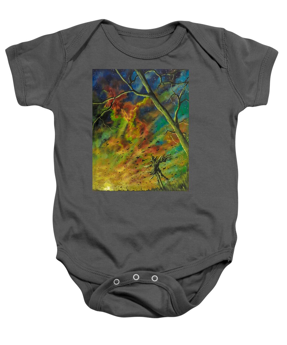 Tesch Baby Onesie featuring the painting Morning Flight by Joel Tesch