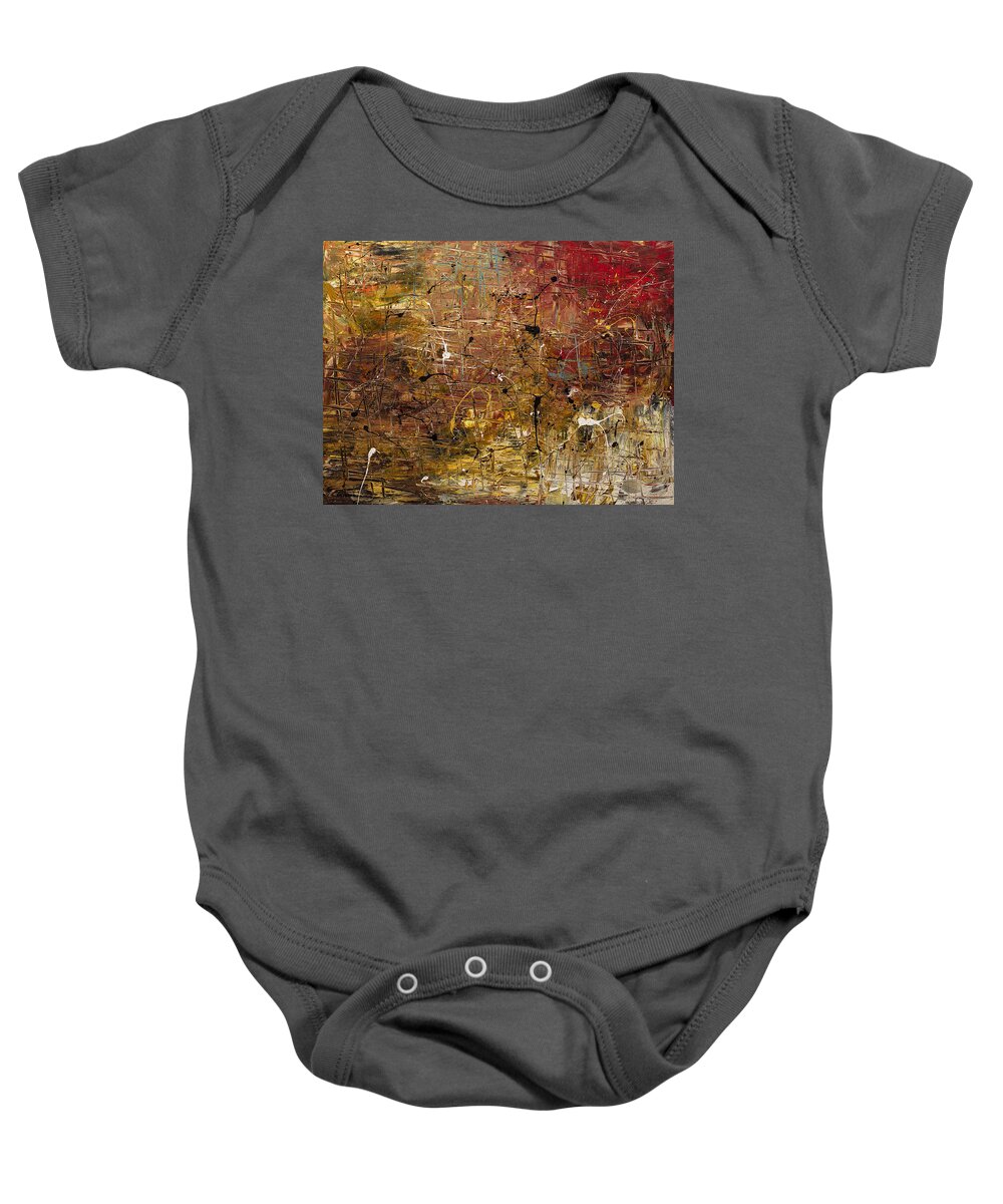 Abstract Art Baby Onesie featuring the painting Mother Lode by Carmen Guedez