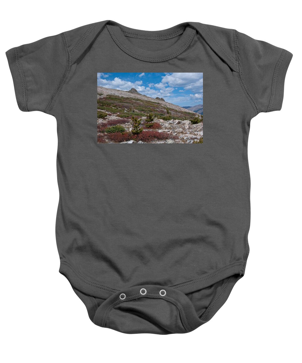 Autumn Baby Onesie featuring the photograph Mountain Autumn Colors and Layers by Cascade Colors
