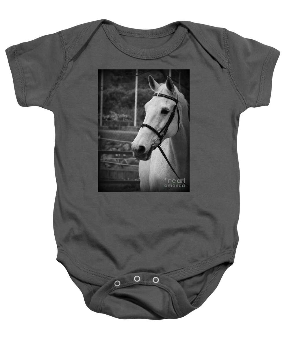 Horses Baby Onesie featuring the photograph My best Friend by Clare Bevan