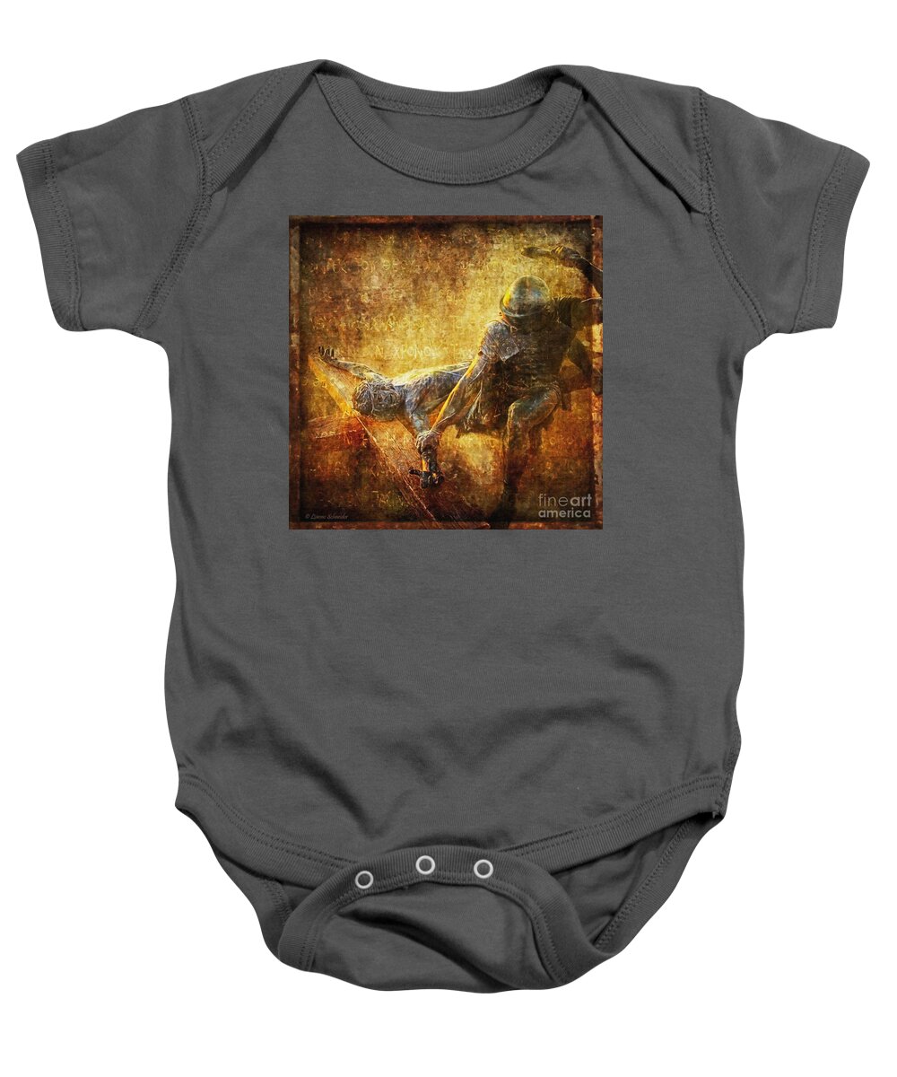 Jesus Baby Onesie featuring the photograph Nailed to the Cross Via Dolorosa 11 by Lianne Schneider