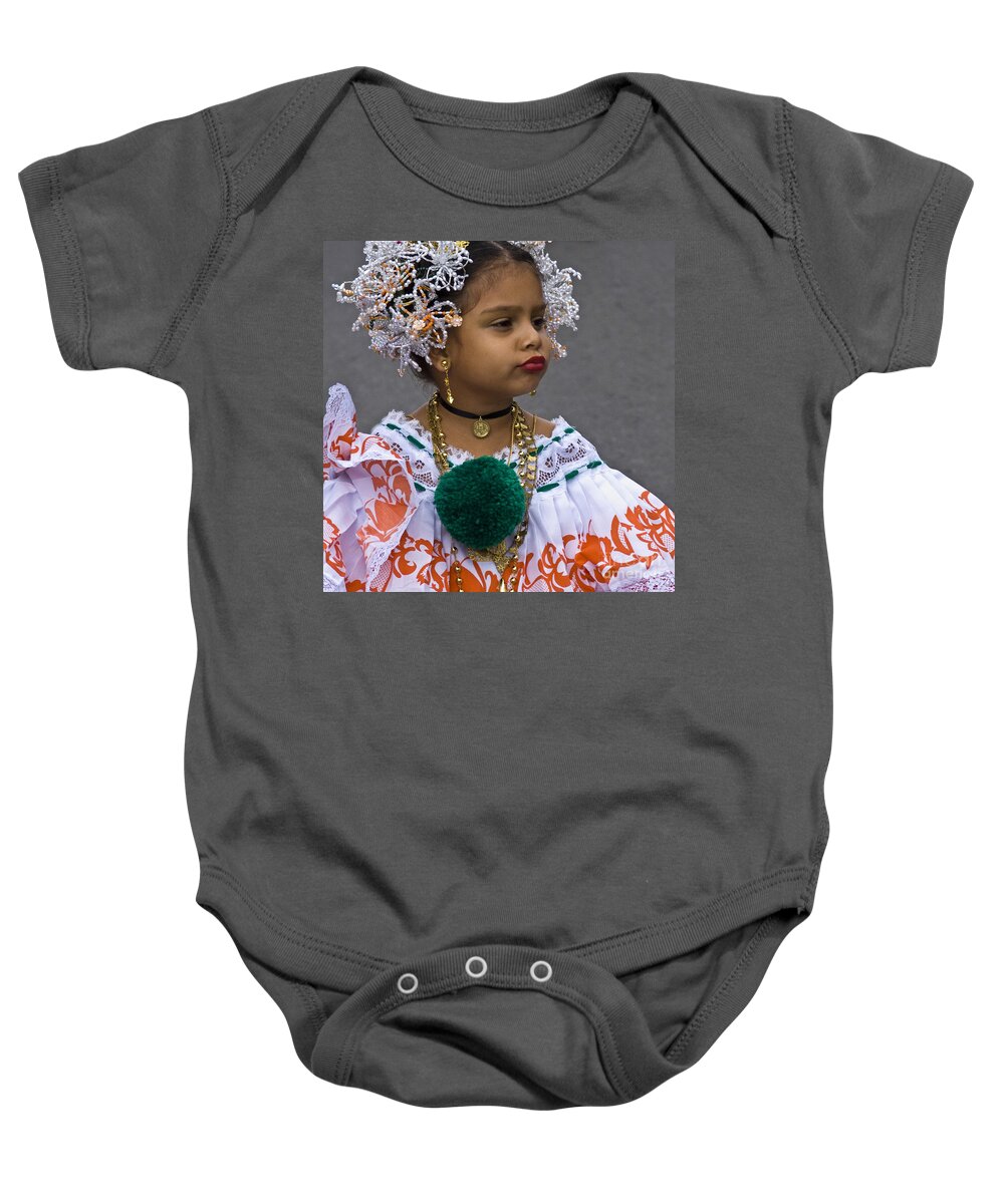  Baby Onesie featuring the photograph National Costume of Panama by Heiko Koehrer-Wagner