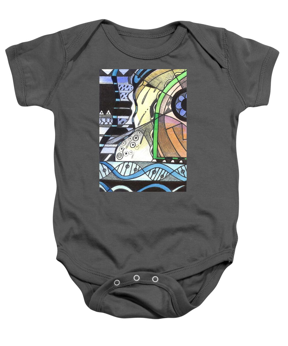 Abstract Baby Onesie featuring the painting Nature And Nurture by Helena Tiainen