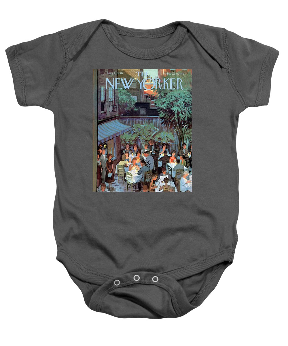 Arthur Getz Agt Baby Onesie featuring the painting New Yorker August 2nd, 1958 by Arthur Getz