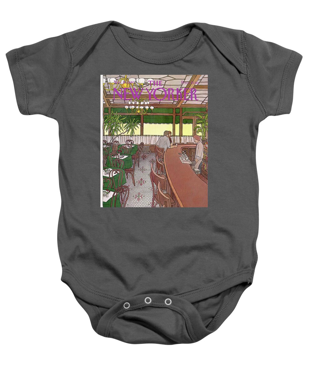 Fern Bar Baby Onesie featuring the painting New Yorker November 15th, 1982 by Roxie Munro