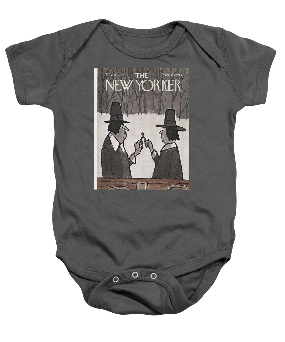 James Stevenson Jst Baby Onesie featuring the painting New Yorker November 25th, 1967 by James Stevenson