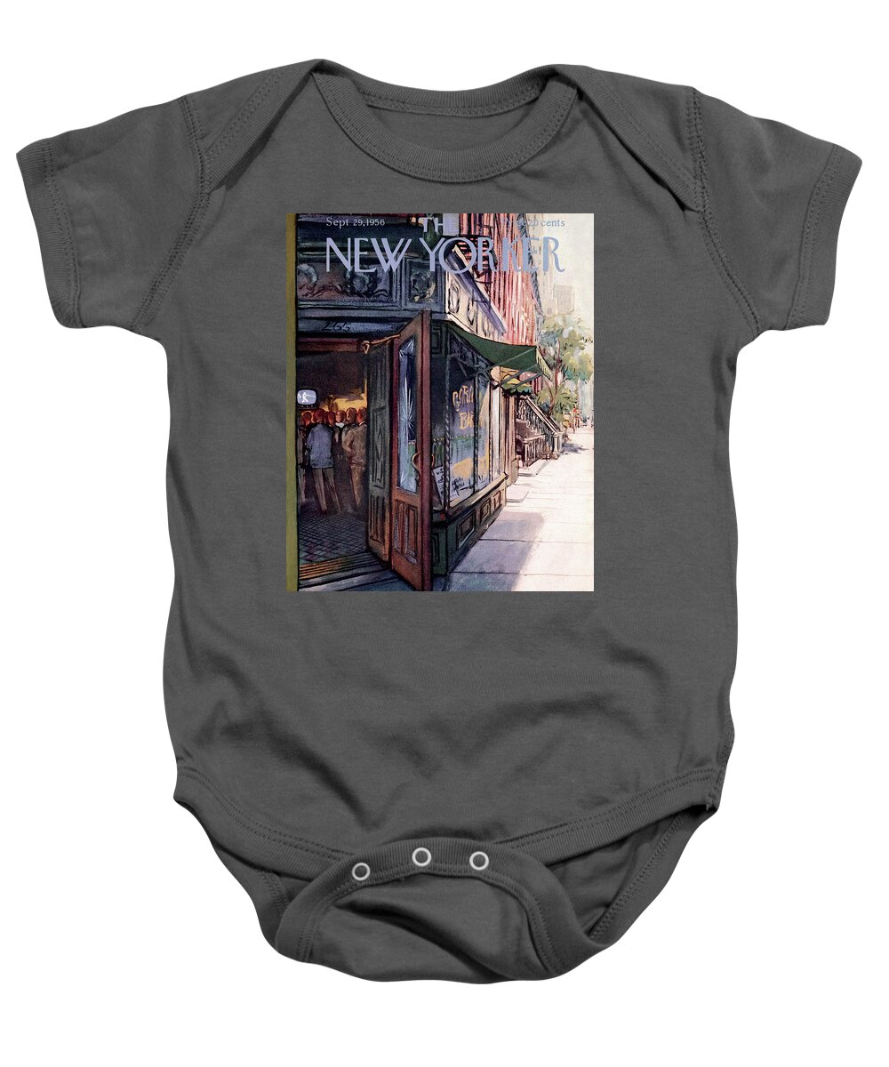 Suburb Baby Onesie featuring the painting New Yorker September 29th, 1956 by Arthur Getz