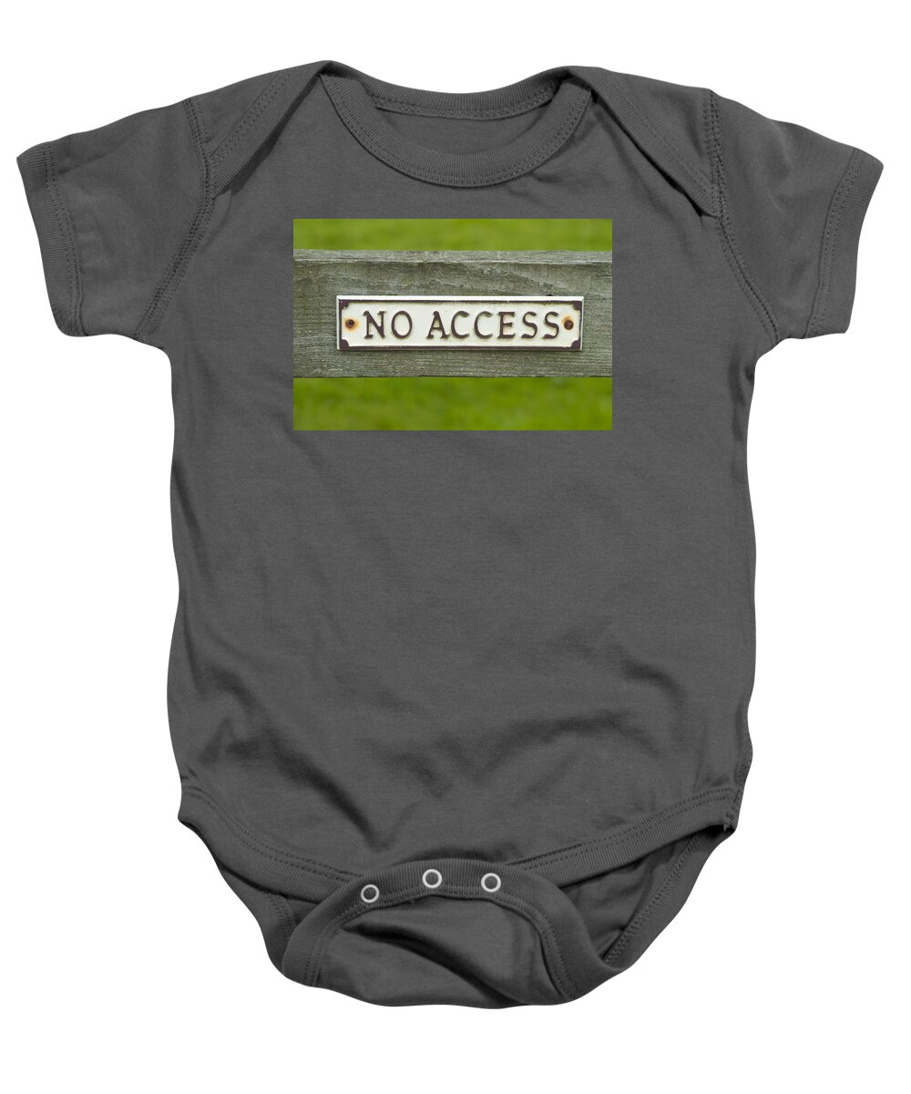 Secrecy Baby Onesie featuring the photograph No Access by Chevy Fleet