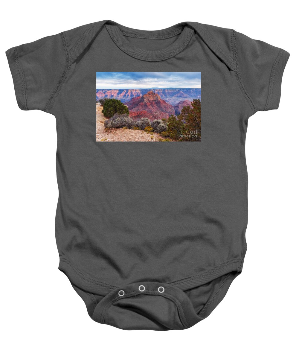 North Rim Baby Onesie featuring the photograph North Rim Grand Canyon Arizona Desert Southwest Solitude at Cape Royal by Silvio Ligutti