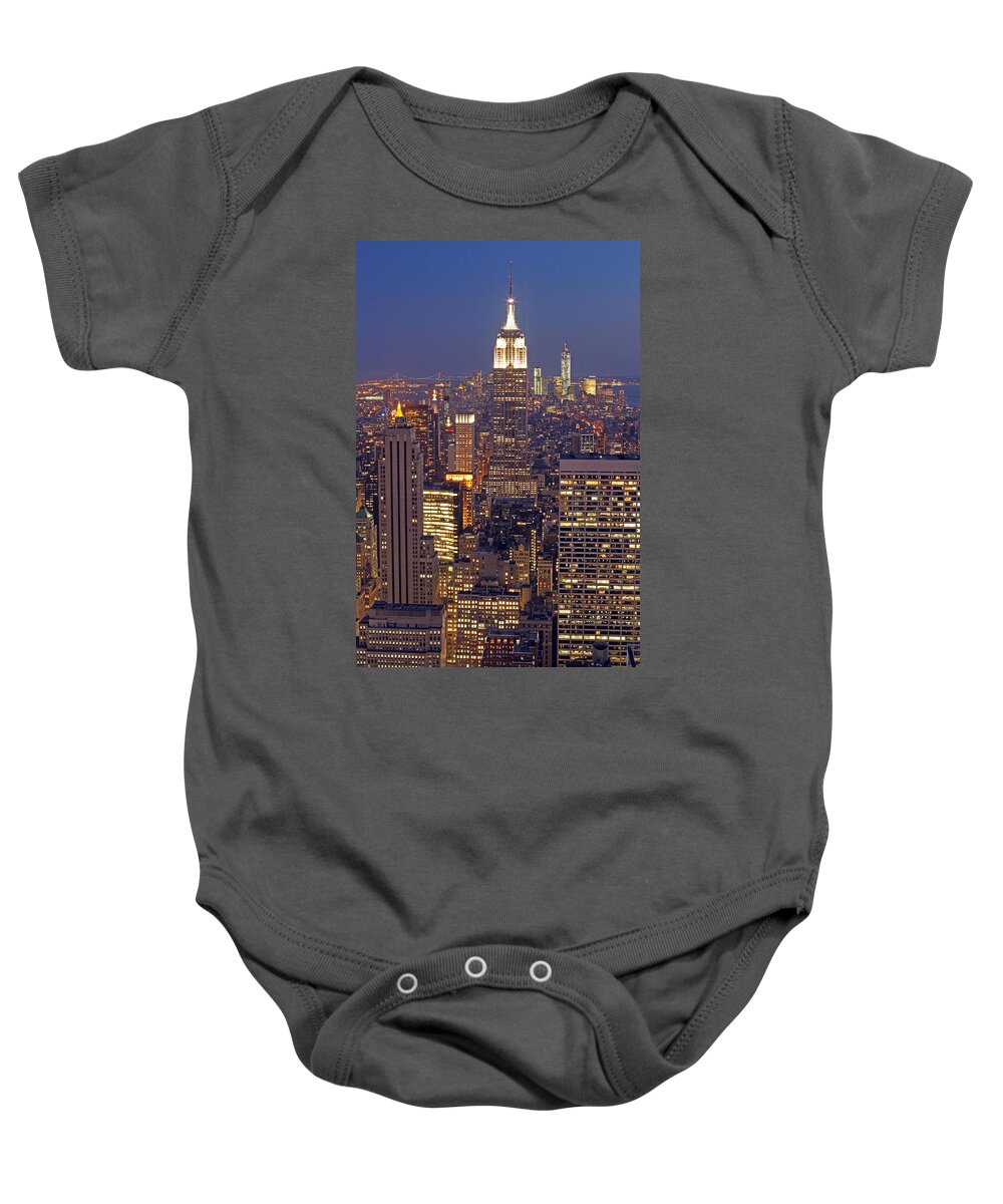 New York City Baby Onesie featuring the photograph NYC Midtown and Downtown by Juergen Roth