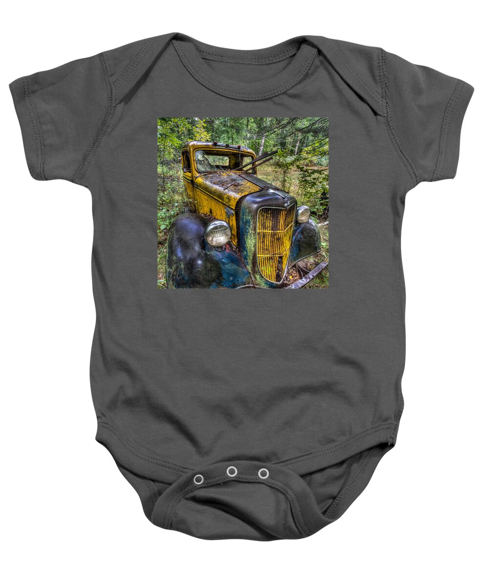 Rare Baby Onesie featuring the photograph Old Ford by Paul Freidlund