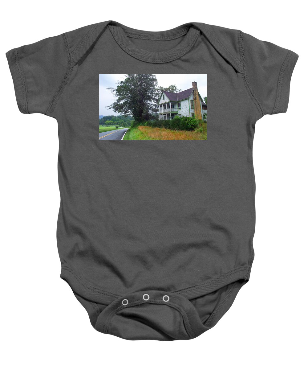 Old Houses Baby Onesie featuring the photograph Old Galloway House in Rosman NC by Duane McCullough