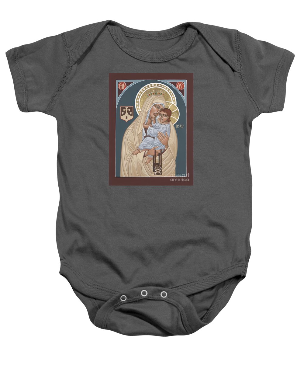 Our Lady Of Mt. Carmel Was Commissioned By The Church Of Mt. Carmel In Brooklyn Baby Onesie featuring the painting Our Lady of Mt. Carmel 255 by William Hart McNichols