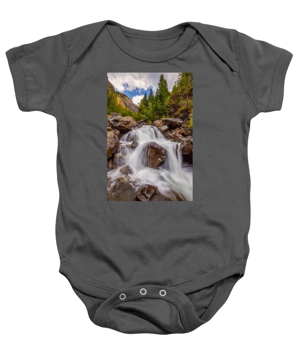 Waterfall Baby Onesie featuring the photograph Ouray Wilderness by Darren White