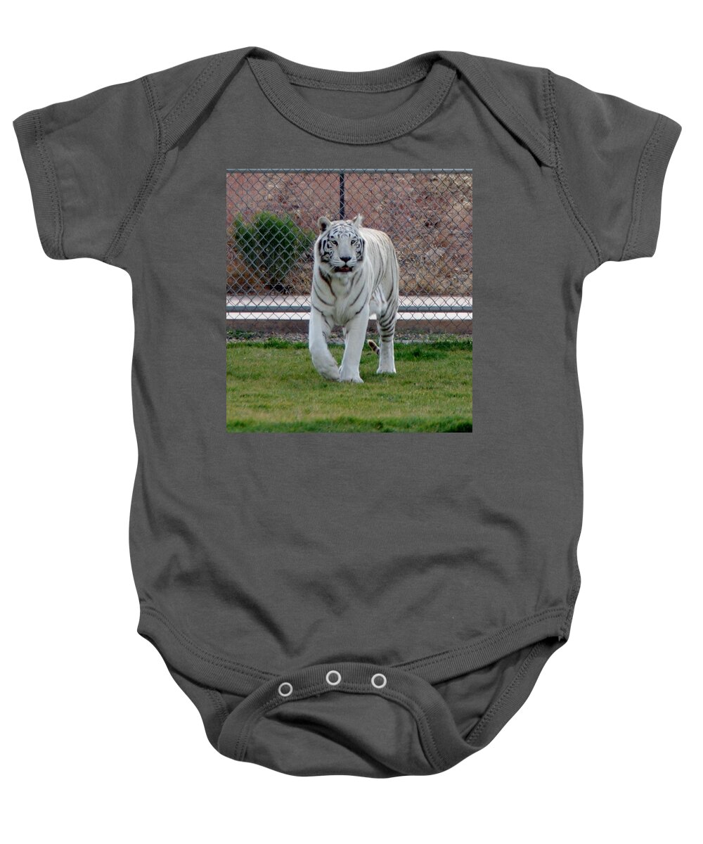 Tiger Baby Onesie featuring the photograph Out of Africa White Tiger by Phyllis Spoor