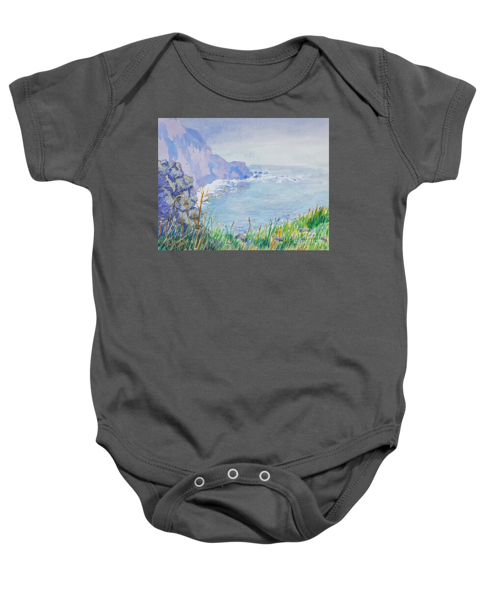 Nature Baby Onesie featuring the painting Pacific Coast by Walt Brodis