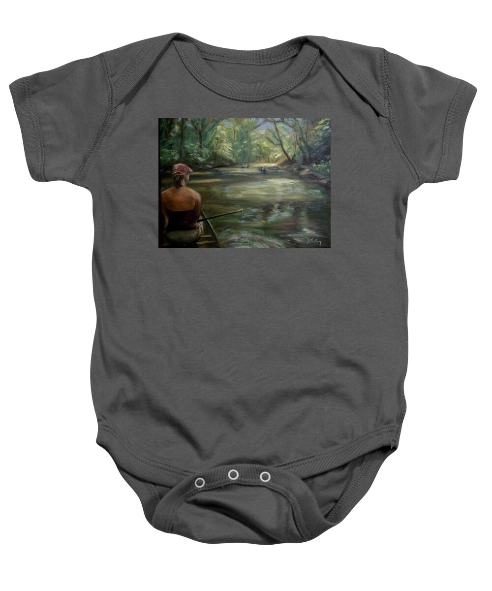 Canoe Baby Onesie featuring the painting Paddle Break by Donna Tuten