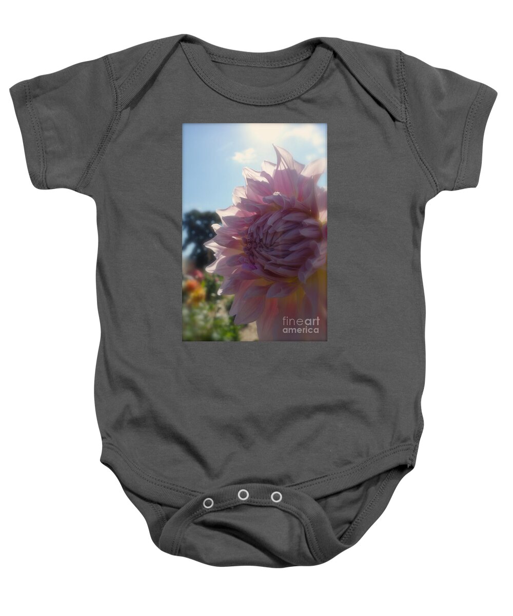 Flowing Baby Onesie featuring the photograph Pale Petals In Pink #3 by Jacqueline Athmann