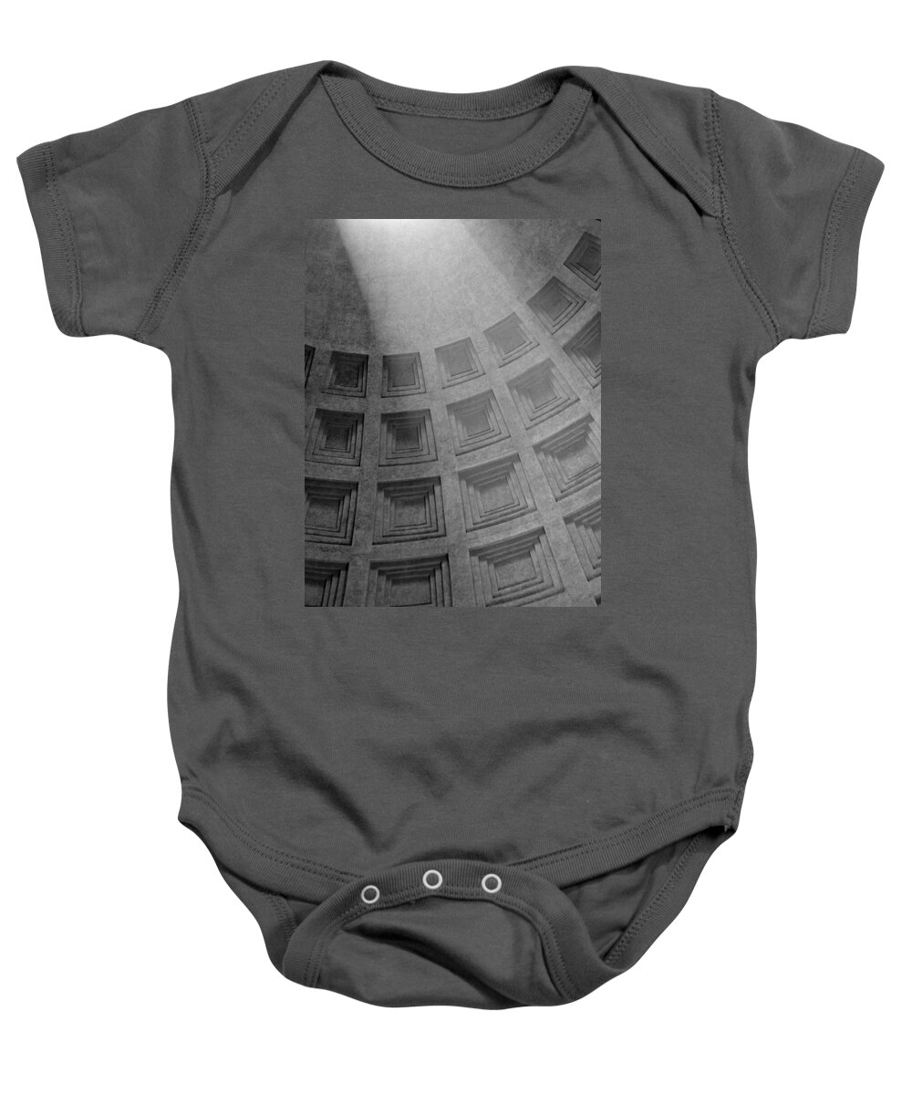 Pantheon Baby Onesie featuring the photograph Pantheon Ceiling by Michael Kirk