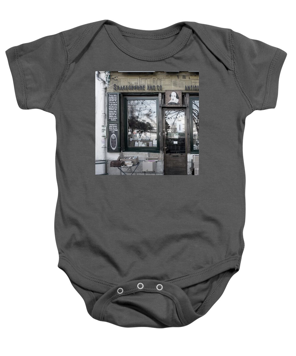 Paris Baby Onesie featuring the photograph Paris Shakespeare to the Left by Evie Carrier