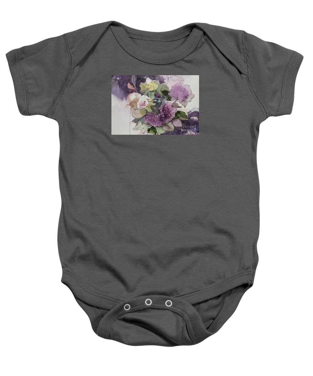 Flowers Baby Onesie featuring the painting Passionate About Purple by Elizabeth Carr