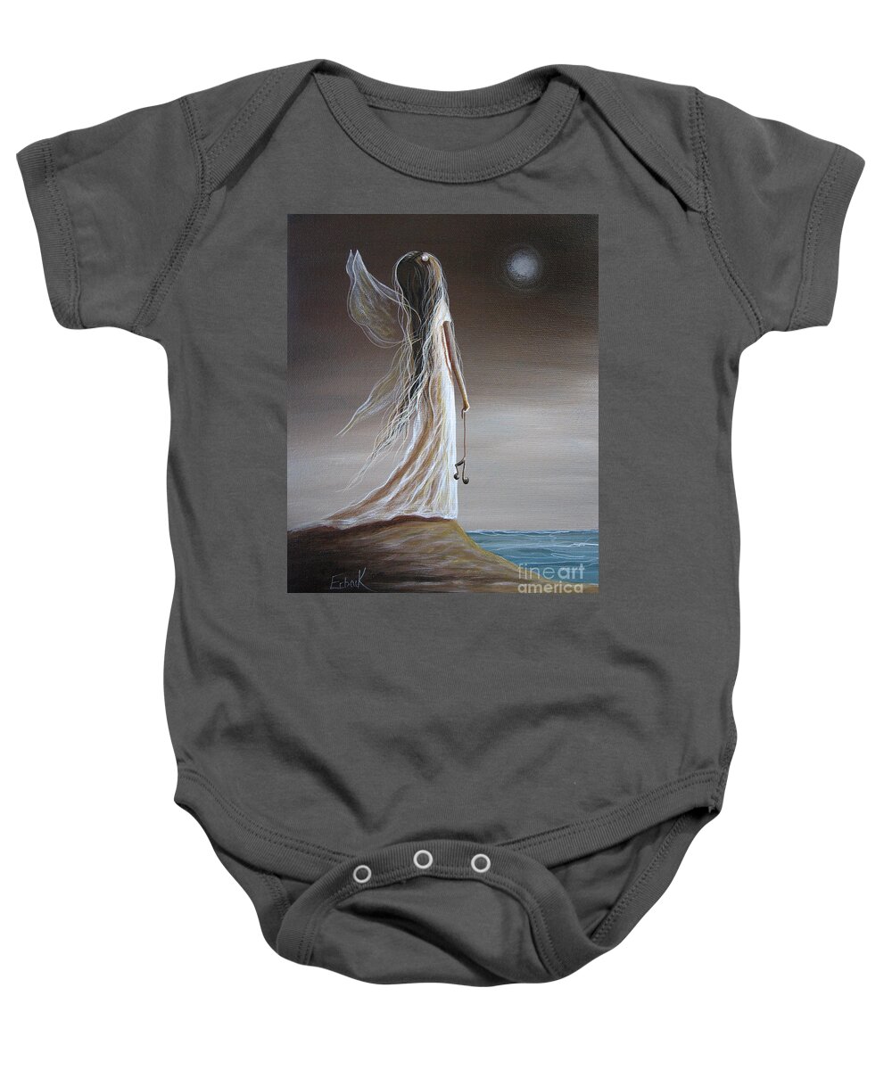 June Birthday Gifts Baby Onesie featuring the painting Pearl Fairy Art Print by Moonlight Art Parlour