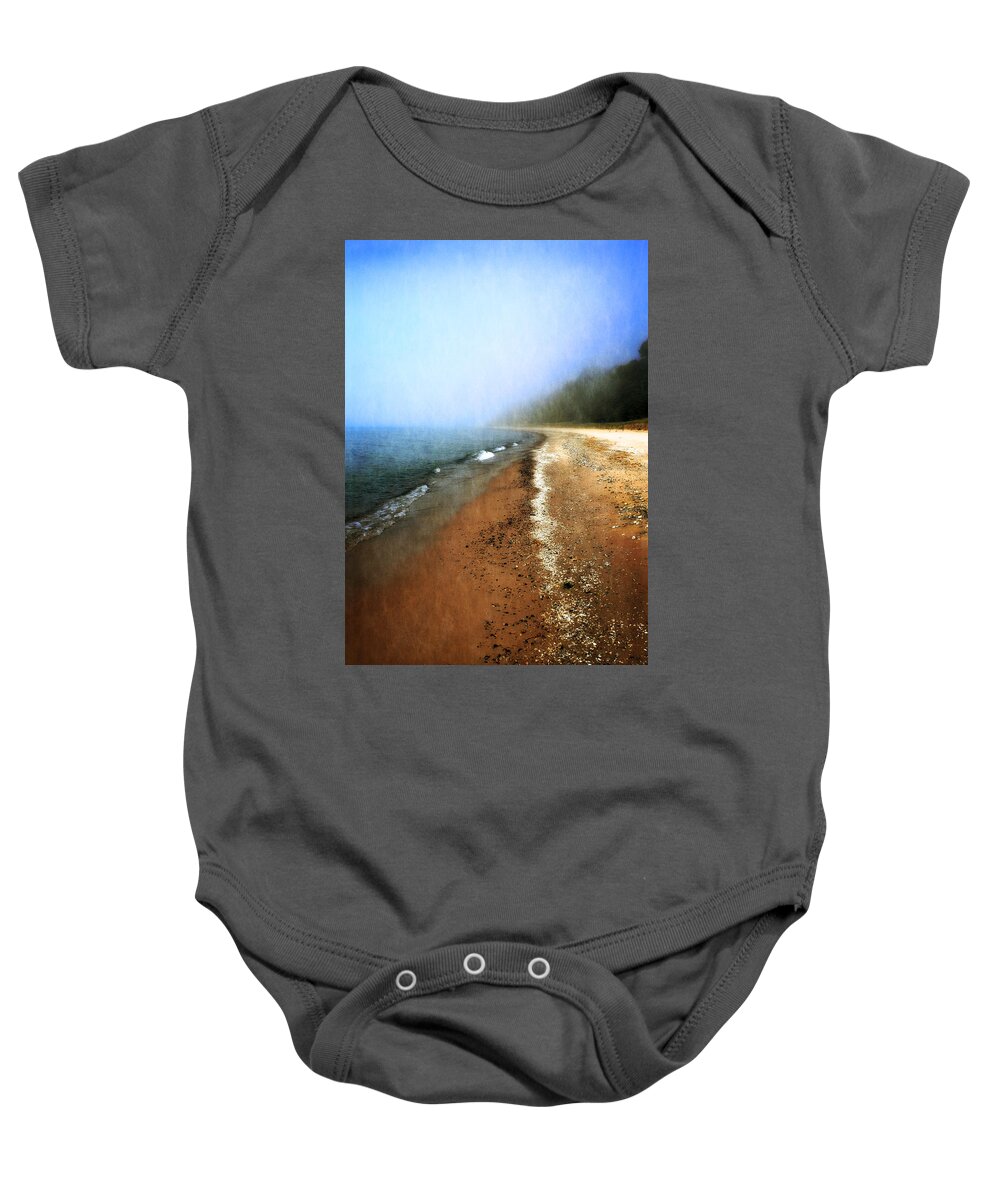 Lake Michigan Baby Onesie featuring the photograph Pier Cove Beach by Michelle Calkins