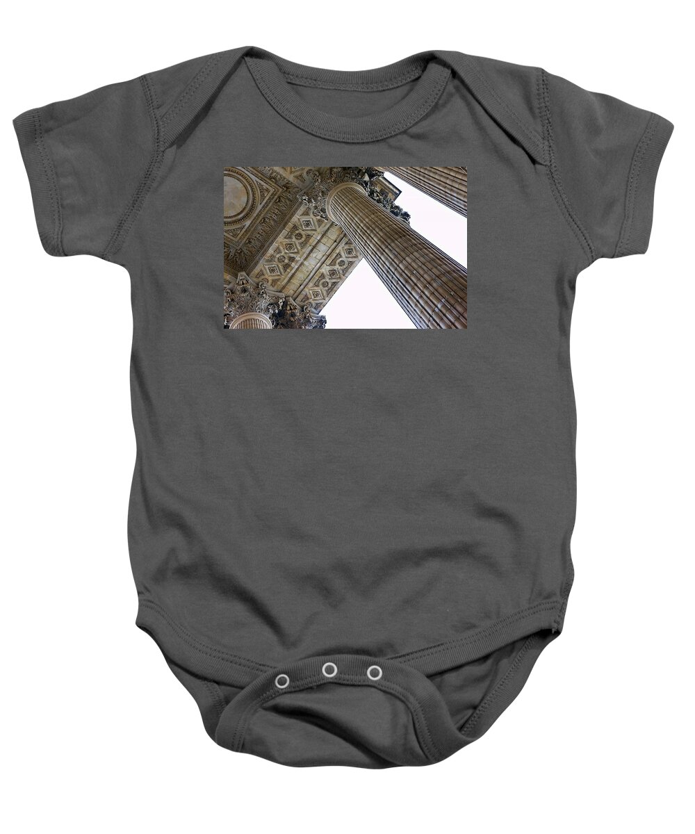 Arch Baby Onesie featuring the photograph Pillars of Pantheon by Evie Carrier