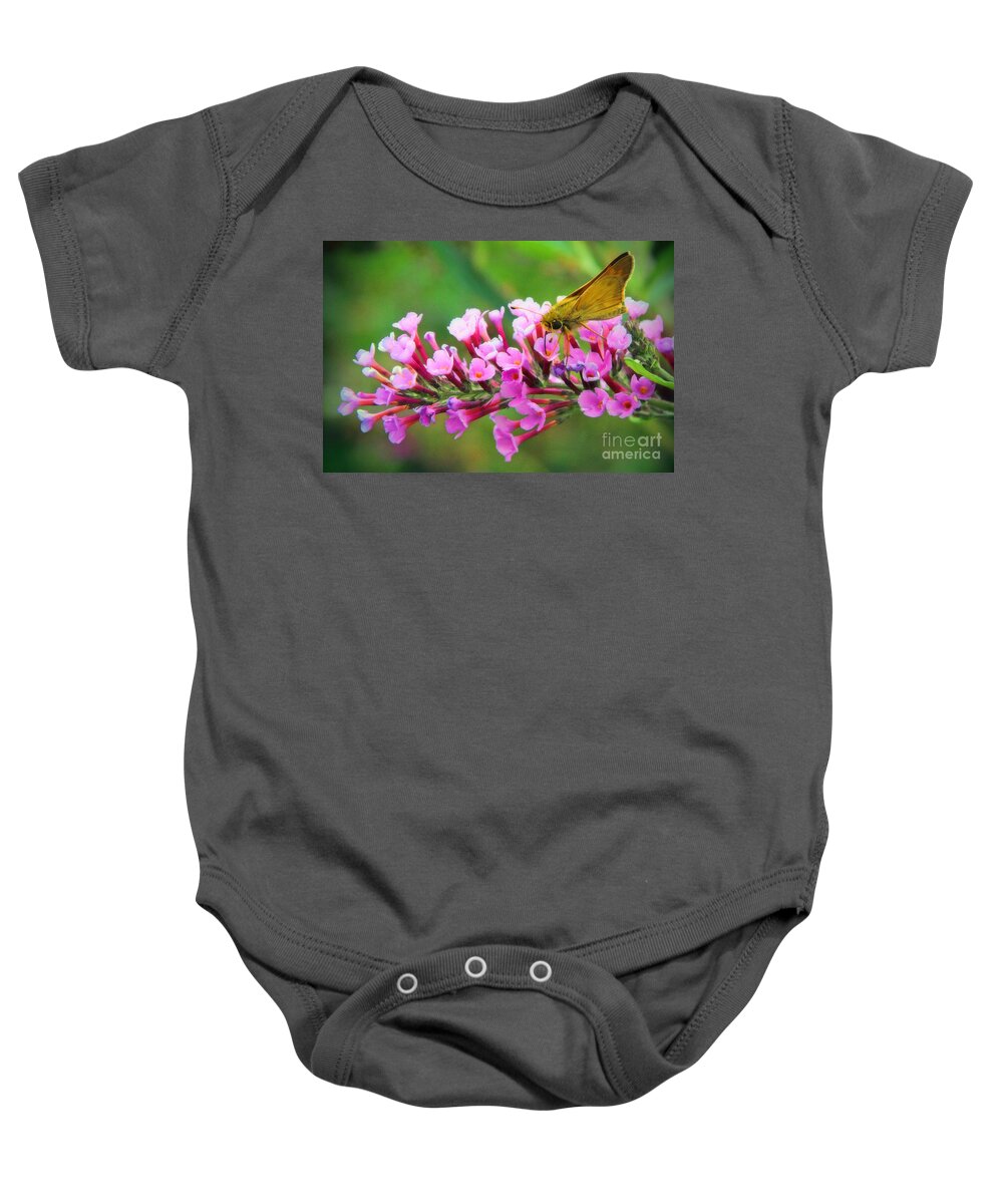 Pink Delight Butterfly Bush Baby Onesie featuring the photograph Pink Delight by Elizabeth Winter