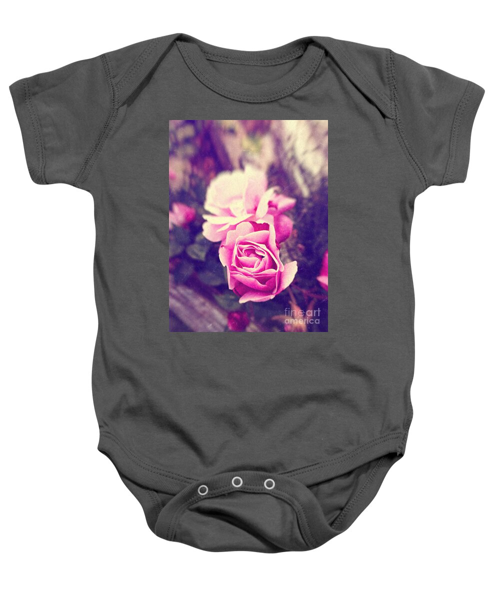 Beautiful Baby Onesie featuring the photograph Pink roses by Silvia Ganora