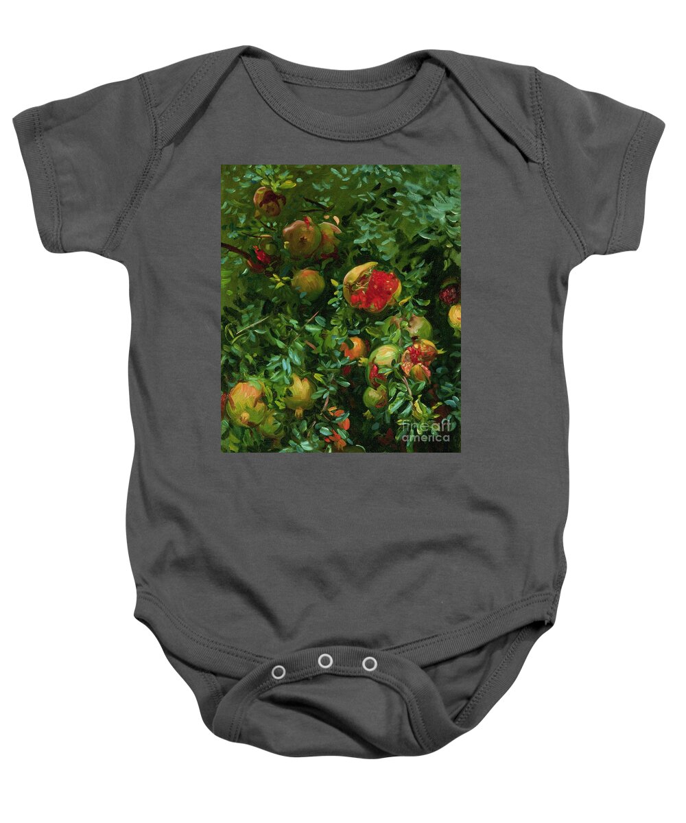 John Singer Sargent Baby Onesie featuring the painting Pomegranates  Majorca by John Singer Sargent