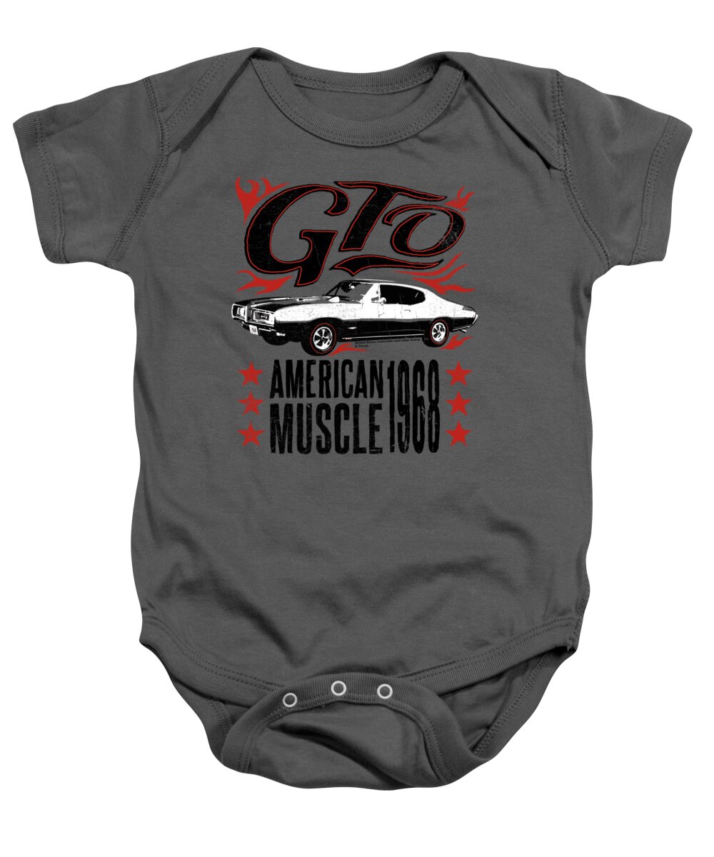  Baby Onesie featuring the digital art Pontiac - Gto Flames by Brand A