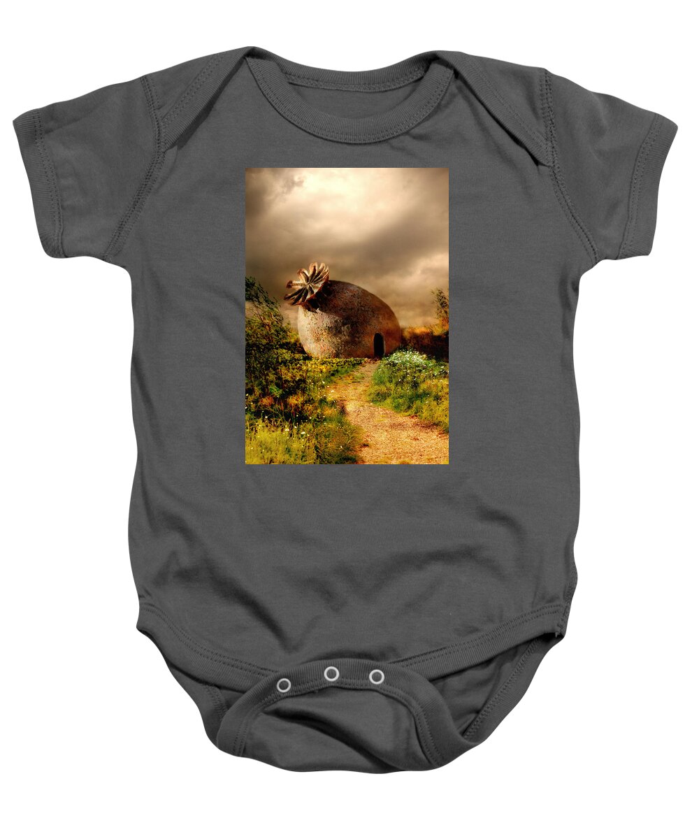 Scenery Baby Onesie featuring the photograph Poppy house in a sunny day by Jaroslaw Blaminsky