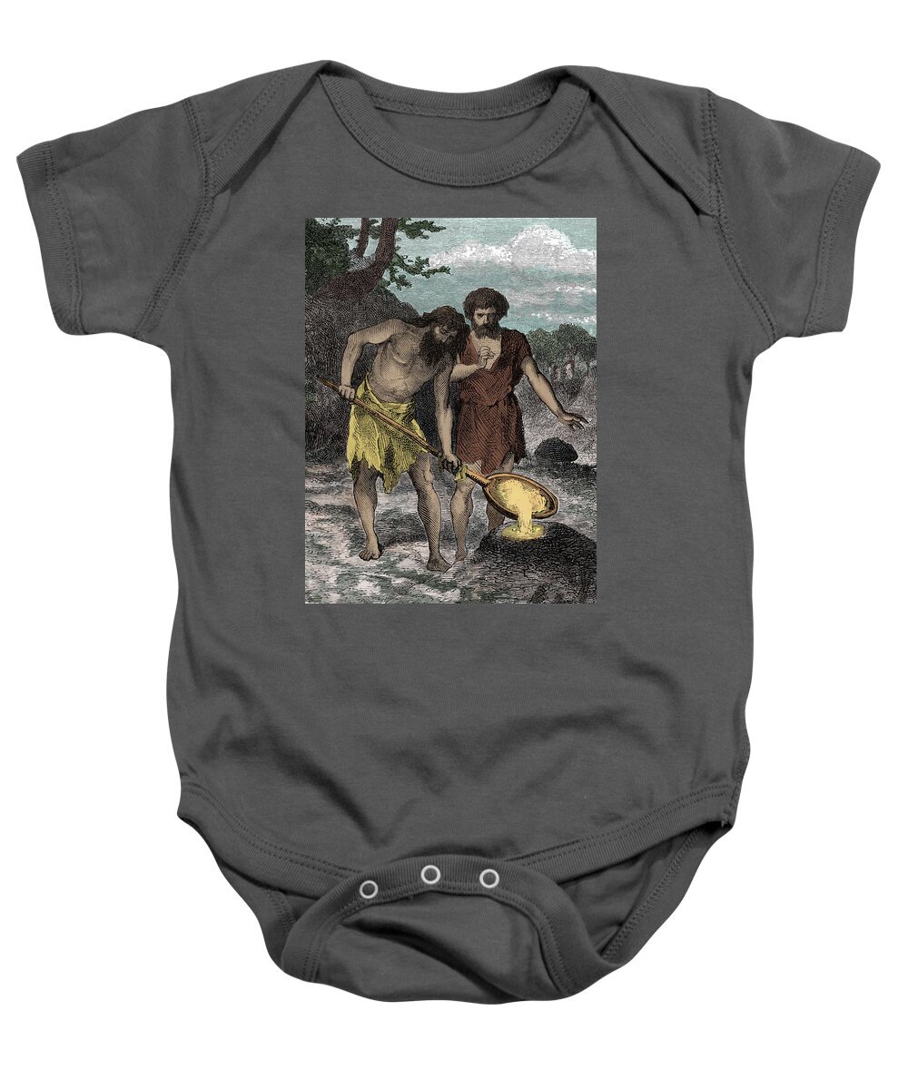 Bronze Age Baby Onesie featuring the photograph Prehistoric Man, Bronze Age Smelting by Science Source