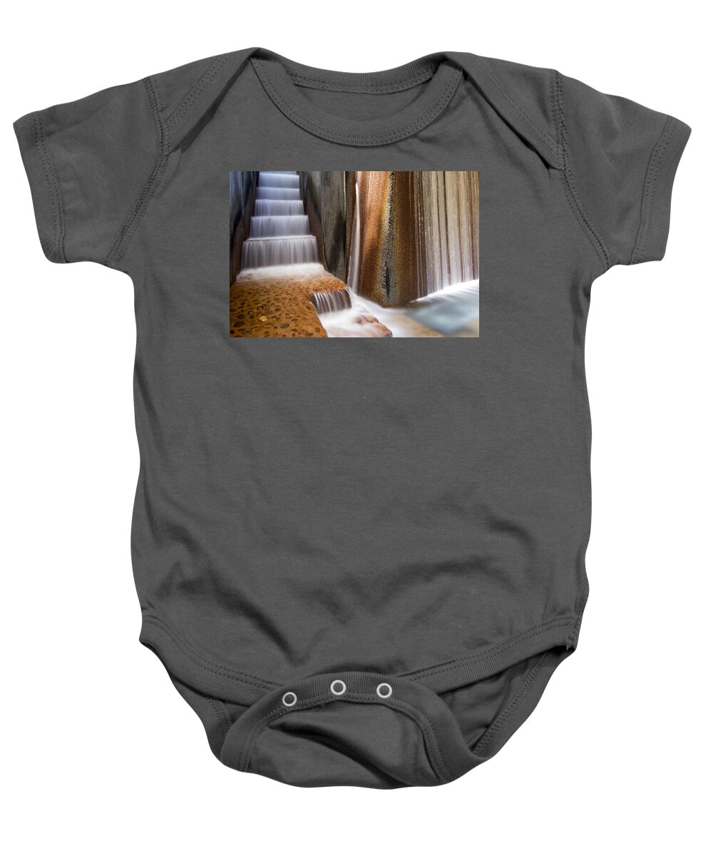 Waterfall Baby Onesie featuring the photograph Public Parks Water Fountain Closeup by Jit Lim