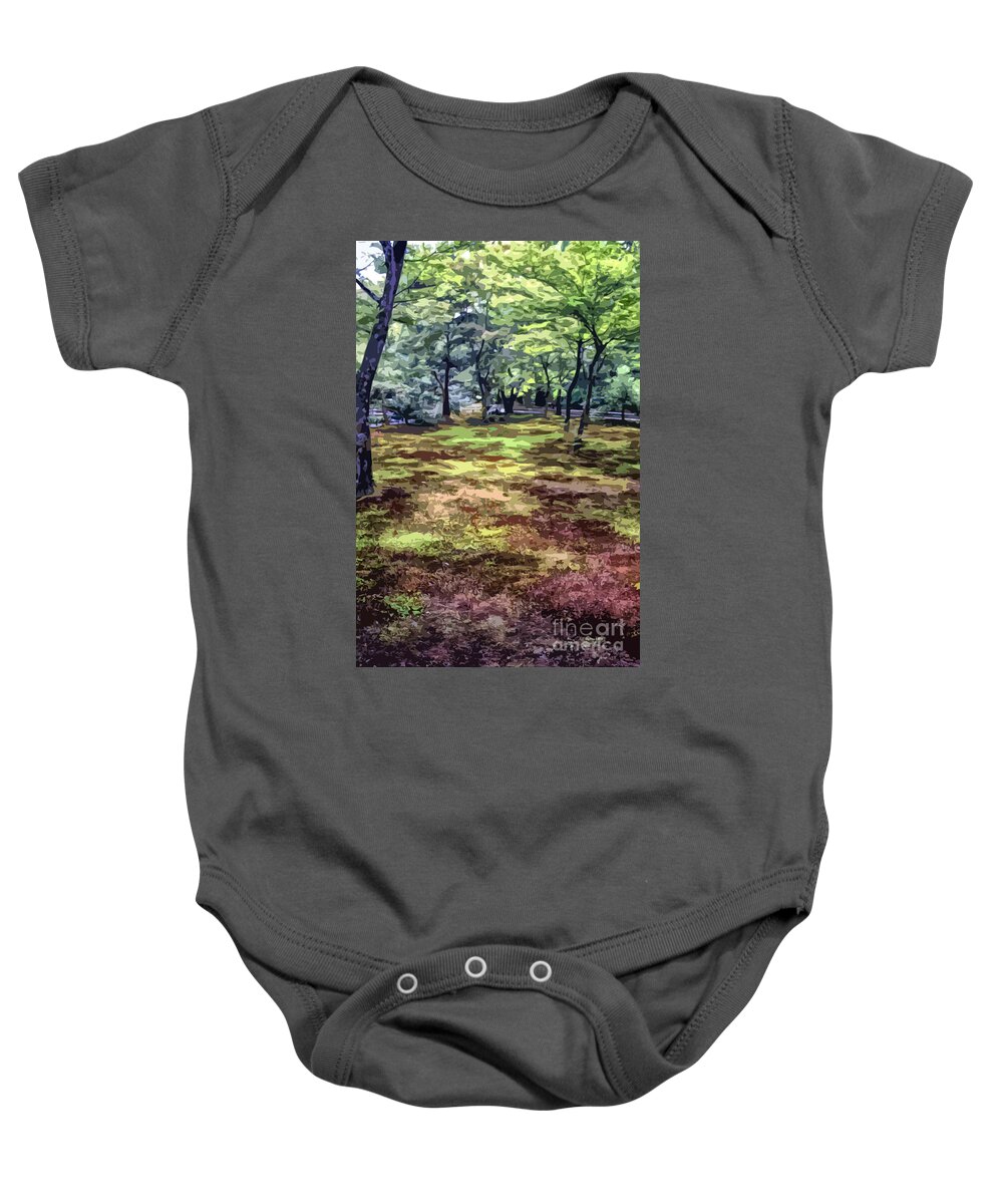 Abstract Baby Onesie featuring the photograph Quiet Forest by Stefan H Unger