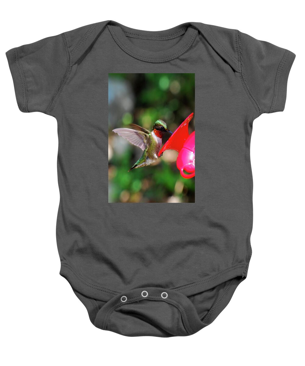 Hummingbird Baby Onesie featuring the photograph Radiant Ruby by Lori Tambakis