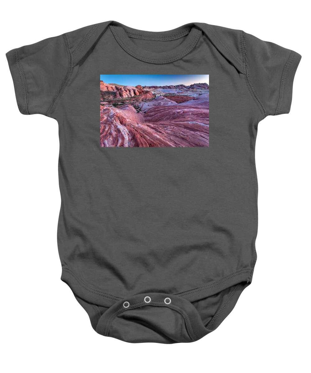 Rainbow Vista Baby Onesie featuring the photograph Rainbow Vista at Twilight by Pierre Leclerc Photography