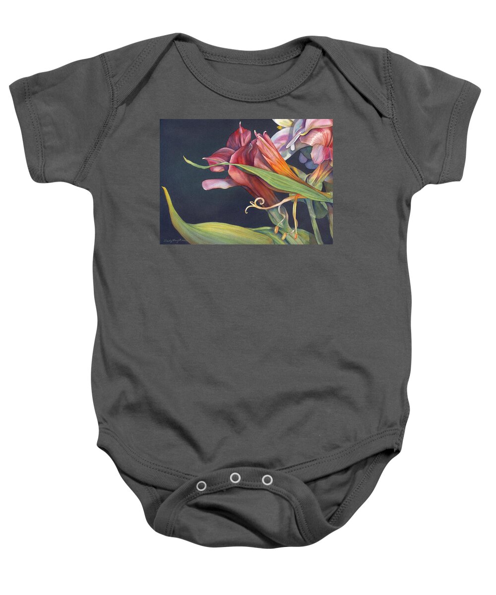 Watercolor Baby Onesie featuring the painting Reaching by Sandy Haight