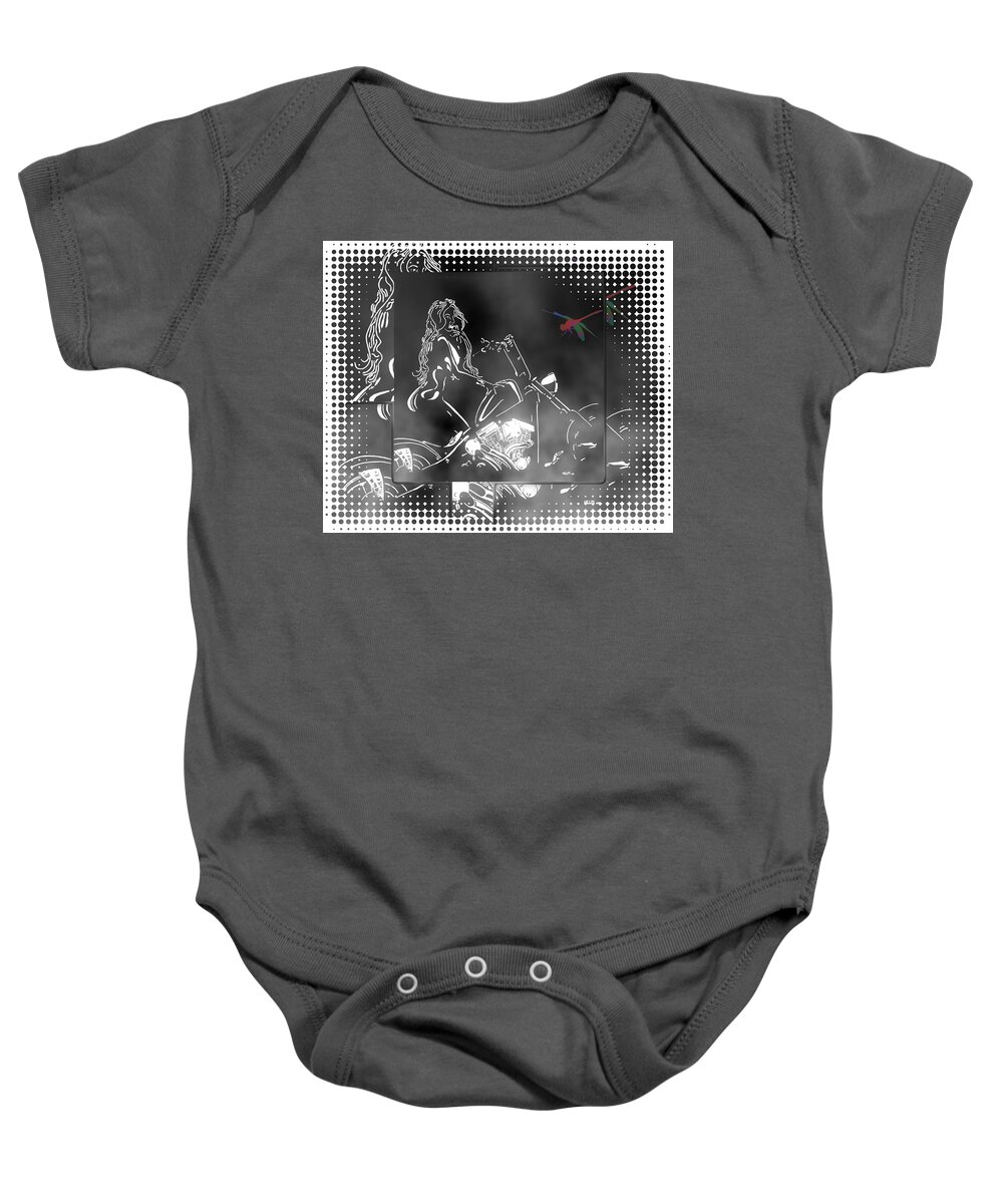  Dragonfly Paintings Baby Onesie featuring the photograph Red Dragonfly by Mayhem Mediums