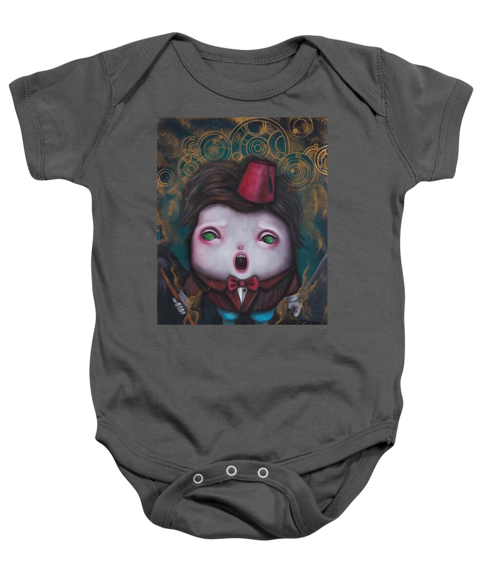 Doctor Who Baby Onesie featuring the painting Regeneration by Abril Andrade