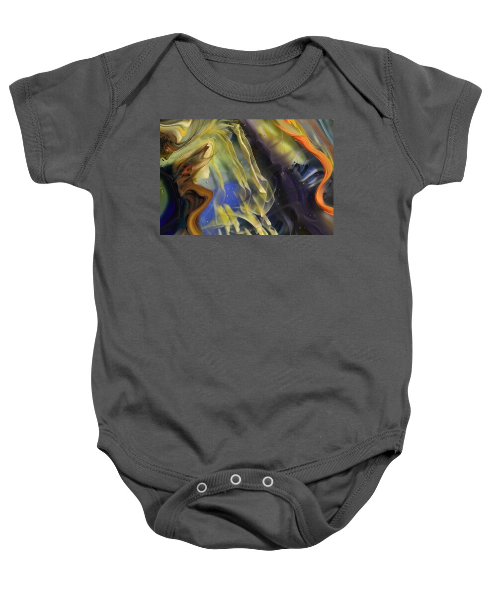 Glass Baby Onesie featuring the photograph Ribbons in the Sky by Kimberly Lyon