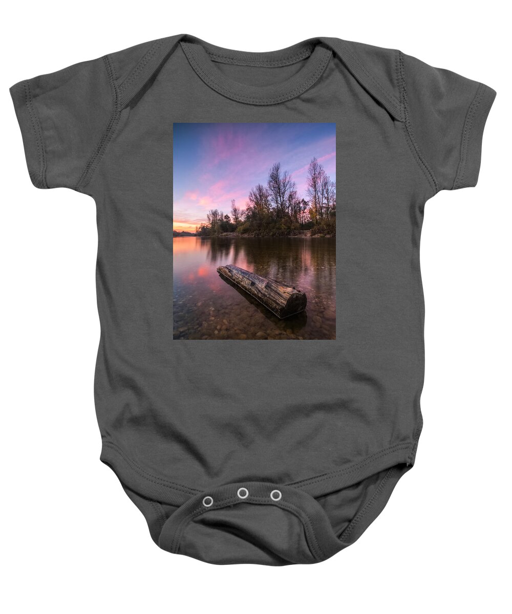 Landscapes Baby Onesie featuring the photograph River at dawn by Davorin Mance