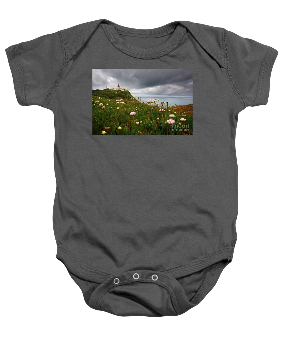 Atlantic Baby Onesie featuring the photograph Roca Lighthouse by Carlos Caetano