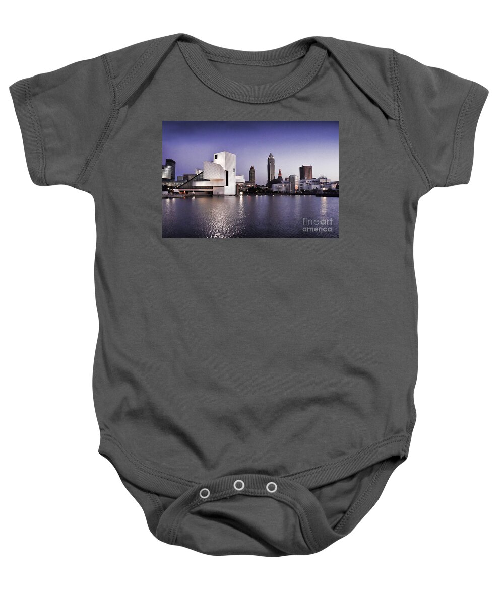 Rock N Roll Baby Onesie featuring the photograph Rock and Roll Hall of Fame - Cleveland Ohio - 2 by Mark Madere