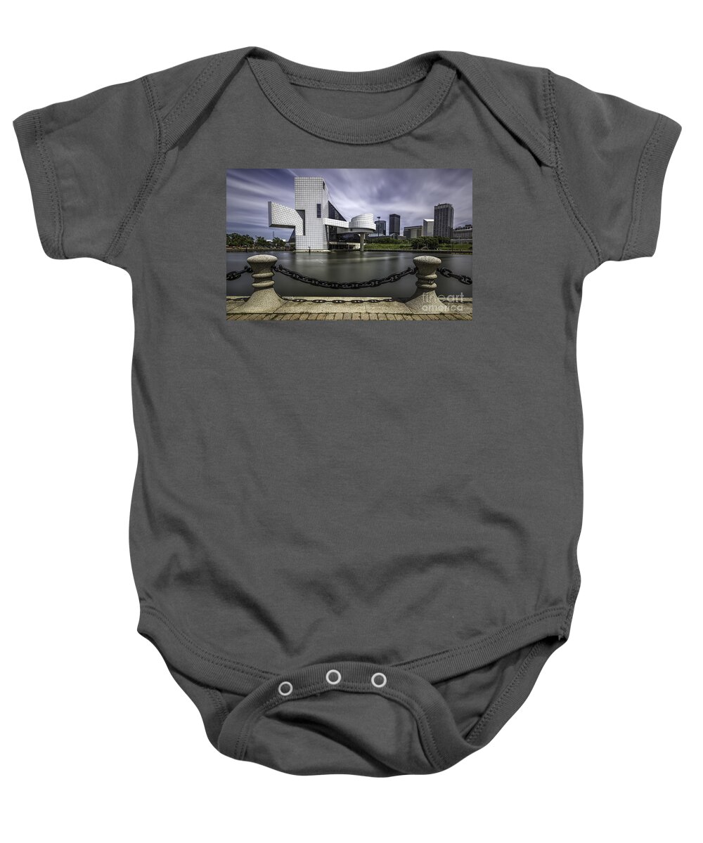 Rock & Roll Baby Onesie featuring the photograph Rock and Roll Hall of Fame by James Dean
