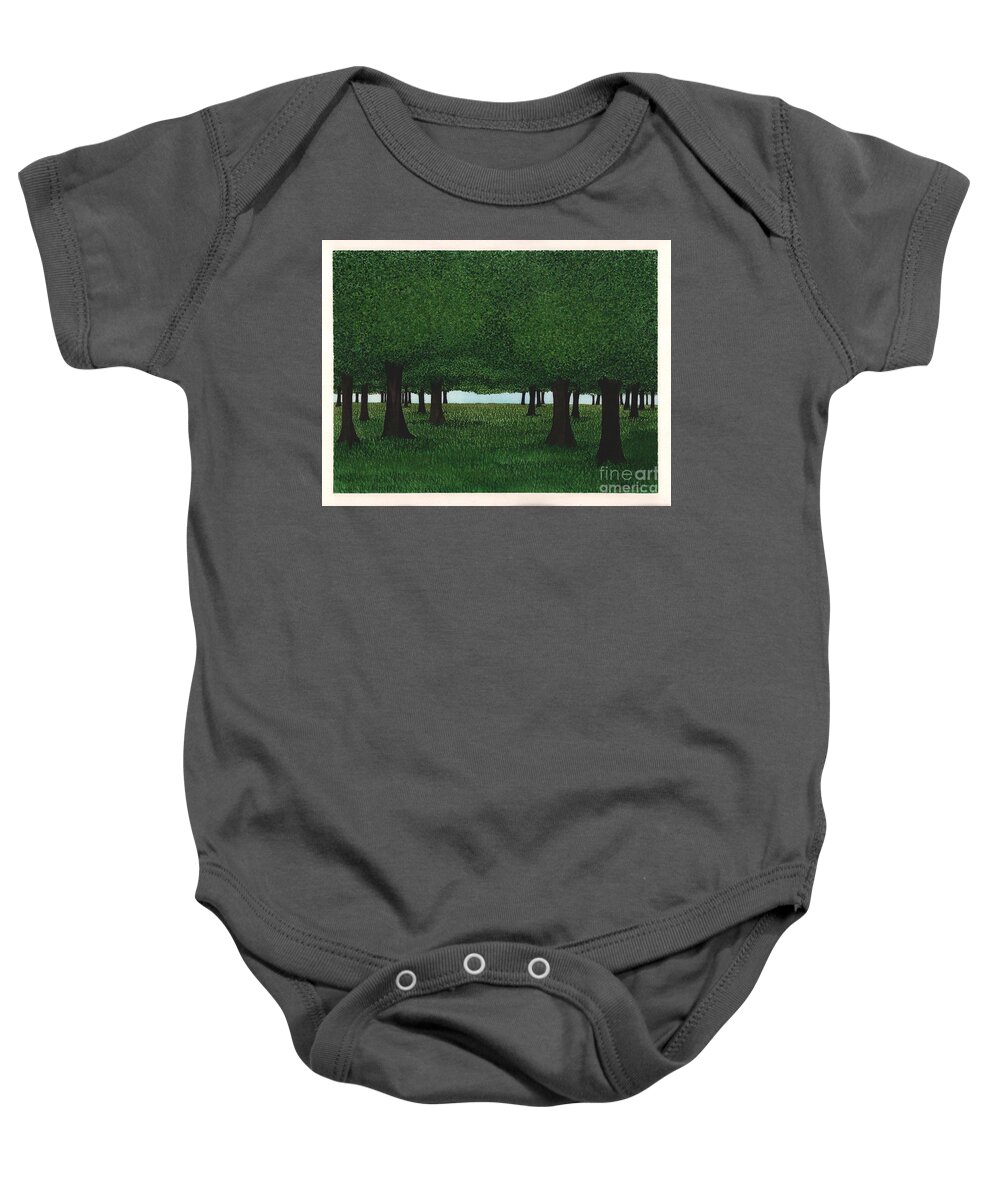 Trees Baby Onesie featuring the painting Ross by Hilda Wagner