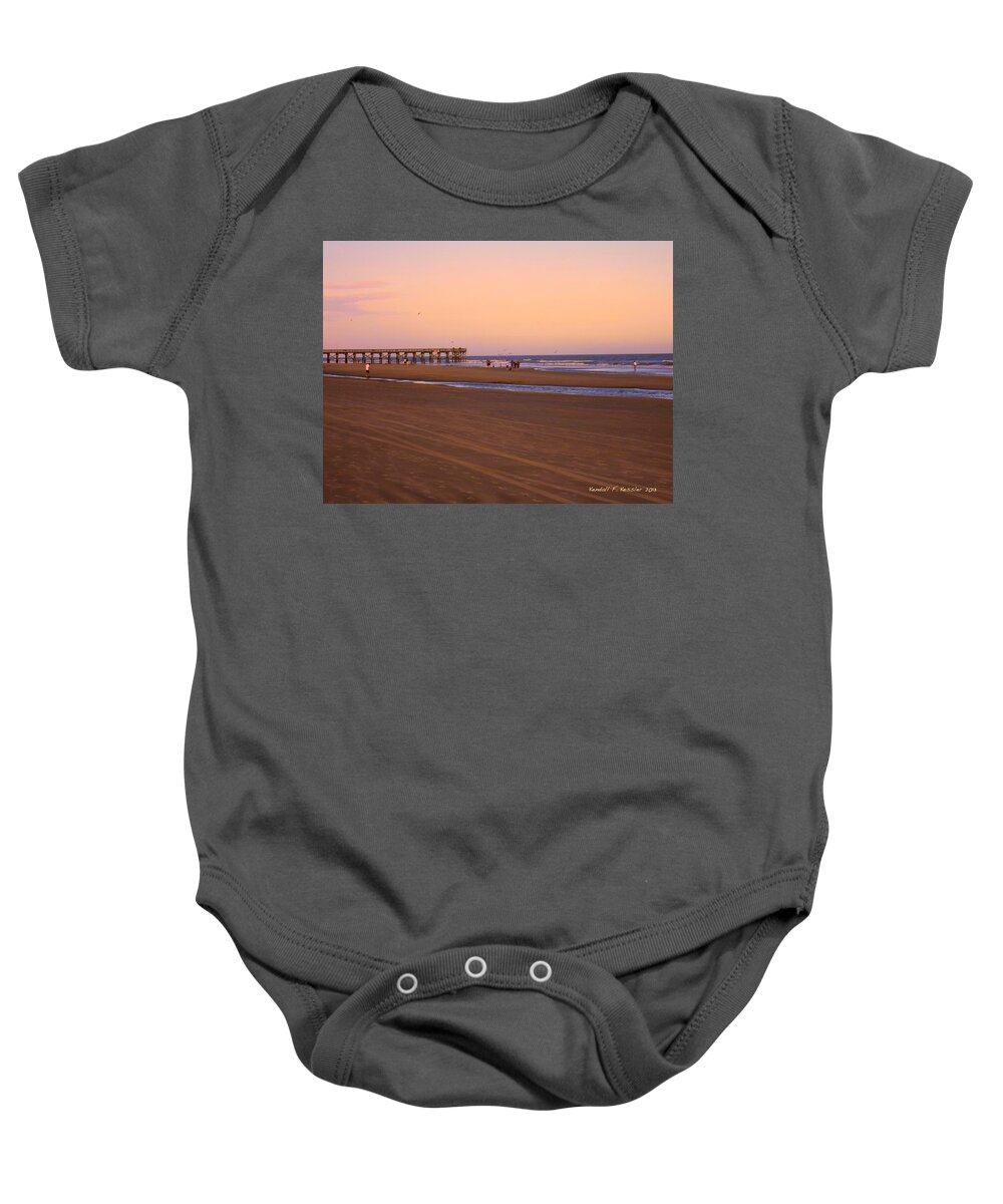 Kendall Kessler Baby Onesie featuring the photograph Rosy Evening at Isle of Palms by Kendall Kessler