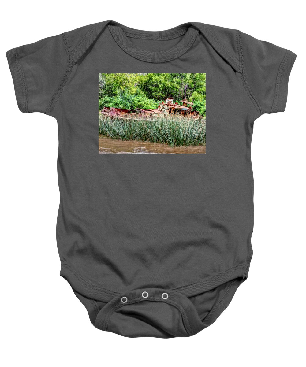 Photograph Baby Onesie featuring the photograph Rusty Ship by Richard Gehlbach